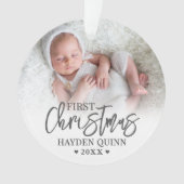 Mijn eerste kerstscript nieuwe babyfoto ornament (voorkant)