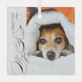 Mijn eerste kerstscript Verticale foto Snowflake Glas Ornament (Voorkant)