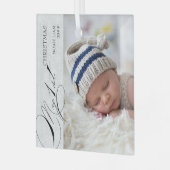 Mijn eerste kerstscript Verticale foto Snowflake Glas Ornament (Voorkant links)