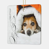 Mijn eerste kerstscript Verticale foto Snowflake Keramisch Ornament (Links)