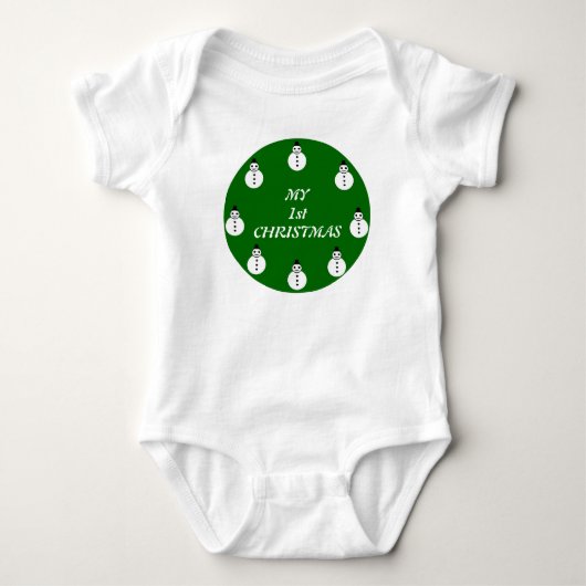 Mijn eerste kerstse aangepaste Snowman Baby Romper (Voorkant)