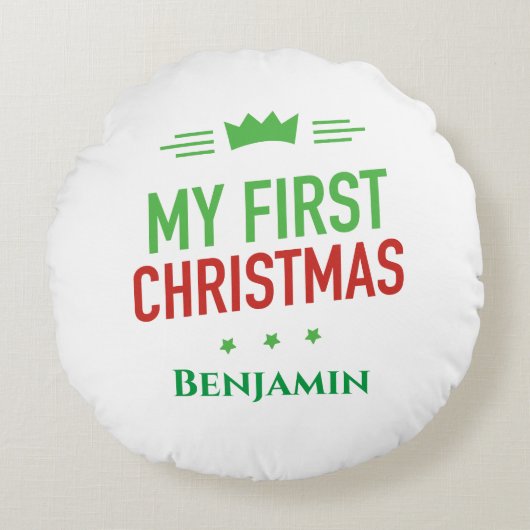 Mijn eerste kerstSierkussen Rond Kussen (Voorkant)