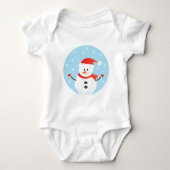 Mijn eerste kerstsnowman Snowflakes Romper (Voorkant)