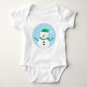 Mijn eerste kerstsnowman Snowflakes Romper (Voorkant)