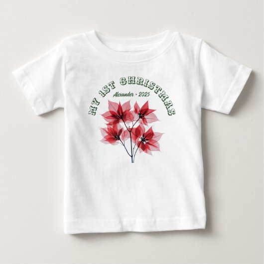 Mijn Eerste Kerstster Poinsettia - Babynaam (Voorkant)