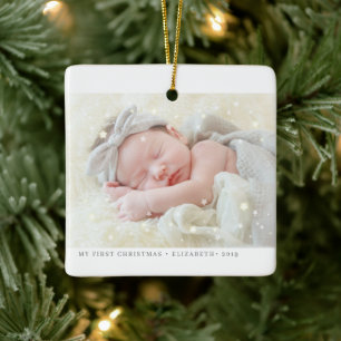 Mijn eerste kerststerren Modern Baby Girl Foto Keramisch Ornament