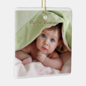 Mijn eerste kerststrepes T-shirt Foto Ornament (Rechts)