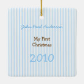Mijn eerste kerststrepes T-shirt Foto Ornament (Achterkant)