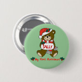 Mijn eerste kerstteddybeer T-shirt Ronde Button 5,7 Cm (Voorkant /achterkant)