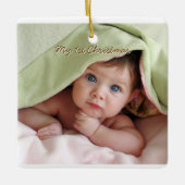 Mijn eerste kersttiny T-shirt Foto Ornament (Voorkant)