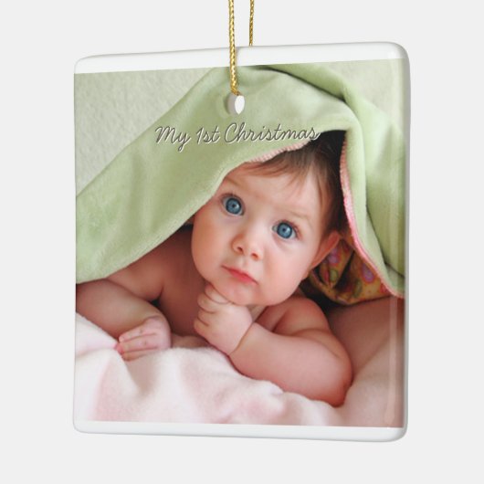 Mijn eerste kersttiny T-shirt Foto Ornament (Links)