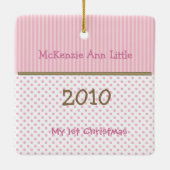 Mijn eerste kersttiny T-shirt Foto Ornament (Achterkant)