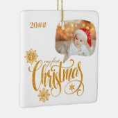 Mijn eerste kersttoespraak Bubble Baby Foto Keramisch Ornament (Rechts)