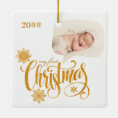 Mijn eerste kersttoespraak Bubble Baby Foto Keramisch Ornament (Achterkant)