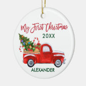 Mijn eerste kersttruck Baby snoepjes Keramisch Ornament (Links)
