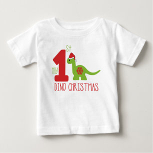 Mijn eerste kersttypografie Schattige Dinosaurus D