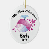 Mijn eerste kerstversiering - Baby girl - walvis Keramisch Ornament (Rechts)