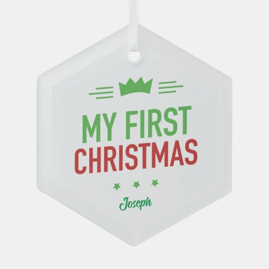 Mijn eerste kerstversiering glas ornament (Voorkant)