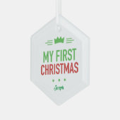 Mijn eerste kerstversiering glas ornament (Voorkant links)