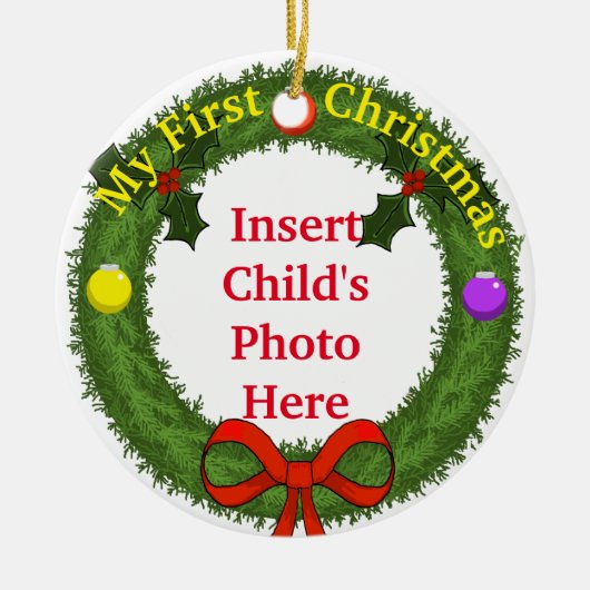 Mijn eerste kerstversiering keramisch ornament (Voorkant)