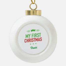Mijn eerste kerstversiering keramische bal ornament