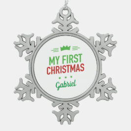 Mijn eerste kerstversiering tin sneeuwvlok ornament