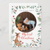 Mijn eerste kerstwaterverf feestdagenkaart (Voorkant / Achterkant)