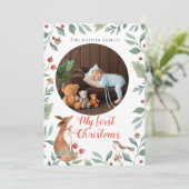 Mijn eerste kerstwaterverf feestdagenkaart (Staand voorkant)