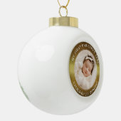 Mijn eerste kerstwitte persoonlijke foto van Baby Keramische Bal Ornament (Links)