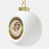 Mijn eerste kerstwitte persoonlijke foto van Baby Keramische Bal Ornament (Rechts)