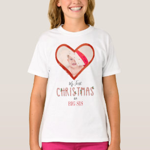 Mijn eerste kerstzuster Love Heart Baby Foto T-shirt