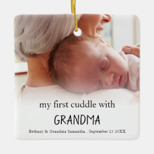 Mijn eerste knuffel met oma Foto Newborn Baby Keramisch Ornament