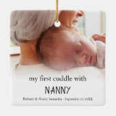 Mijn eerste knuffeltje met de Baby van het kinderm Keramisch Ornament (Achterkant)