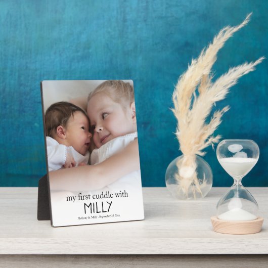 Mijn eerste knuffeltje met de sibling Foto Baby Ne Fotoplaat (Zijkant)