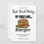 Mijn Eerste Liefde Burger Fast Food Feestje Kaart (Voorkant)