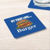 Mijn eerste liefde Burger Kartonnen Onderzetters (Schuin)