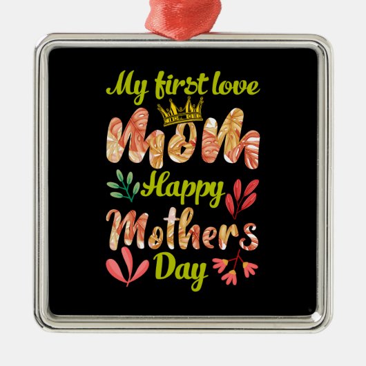 Mijn eerste liefdesmoeder metalen ornament (Voorkant)