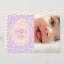 Mijn eerste Lila en peach roze Baby fotokaart voor