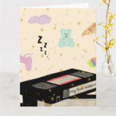 Mijn eerste logeerpartij - Dreamcore VHS Nostalgia Kaart (Gele Bloem)