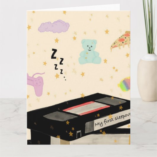 Mijn eerste logeerpartij - Dreamcore VHS Nostalgia Kaart (Voorkant)