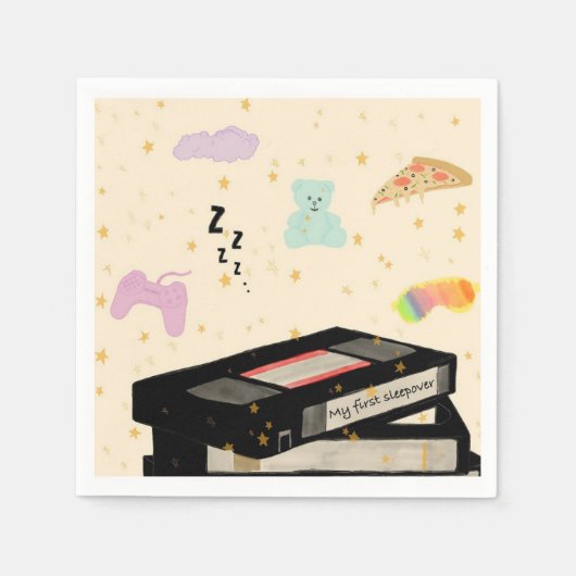 Mijn eerste logeerpartij - Dreamcore VHS Nostalgia Servet (Voorkant)