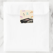 Mijn eerste logeerpartij - Dreamcore VHS Nostalgia Vierkante Sticker (Tas)