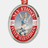 Mijn eerste marathon - 2012 metalen ornament (Links)