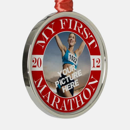 Mijn eerste marathon - 2012 metalen ornament (Rechts)