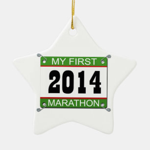 Mijn eerste marathon - 2014 keramisch ornament