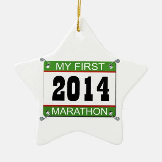 Mijn eerste marathon - 2014 keramisch ornament (Voorkant)