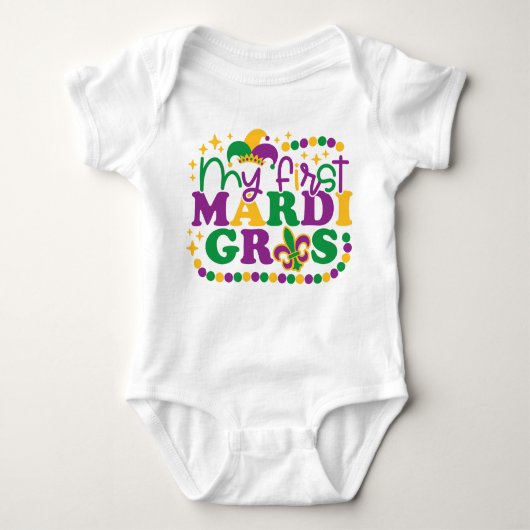 Mijn eerste Mardi Gras Baby bodysuit (Voorkant)