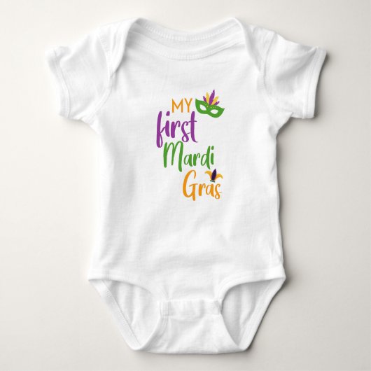 Mijn eerste Mardi Gras // Cute Carnival Party Romper (Voorkant)