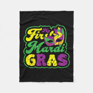 Mijn eerste Mardi Gras feest Gras Gras Gras Gras G Fleece Deken