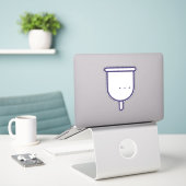 Mijn eerste menstruatie Leuke Girly Menstruatiecup Sticker (Laptop op bureau)